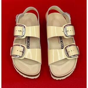 Birkenstock Milano High Shine Butter Big Buckle Brand New Sandals Sz 39 L 8 M 6